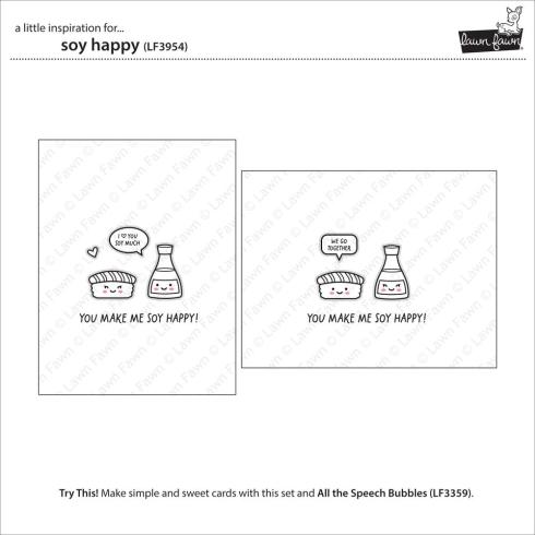 Preview: Lawn Fawn - Stempelset "Soy Happy" Clear Stamp