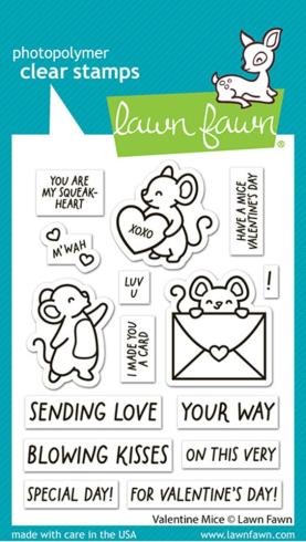 Lawn Fawn - Stempelset "Valentine Mice" Clear Stamp
