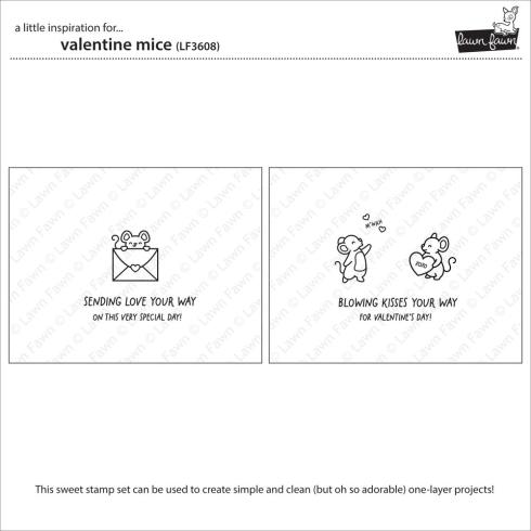 Preview: Lawn Fawn - Stempelset "Valentine Mice" Clear Stamp