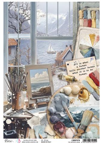 Ciao Bella - Decopatch Papier "The Artistry Room" Rice Paper A4 - 5 Bogen