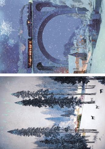 Preview: Ciao Bella - Decopatch Papier "Polar Railway" Mixed Media Rice Paper A5 - 8 Bogen