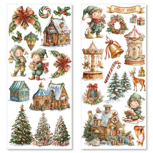 Preview: Ciao Bella - Aufkleber "The Jolly Elfs" Transparent Adhesive Sticker Sheets