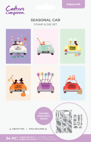 Crafters Companion - Stempelset & Stanzschablone "Seasonal" Stamp & Dies