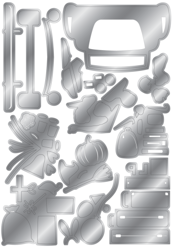 Preview: Crafters Companion - Stempelset & Stanzschablone "Seasonal" Stamp & Dies