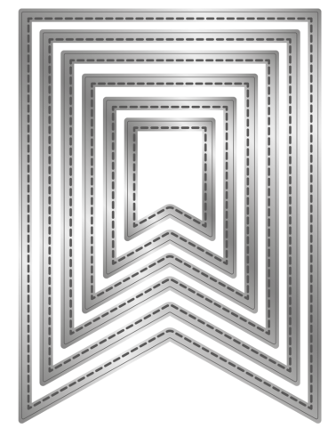 Preview: Crafters Companion - Stanzschablone "Stitched Edge Pennant Flags" Dies