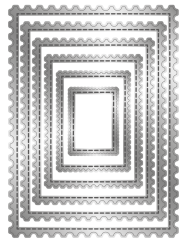 Preview: Crafters Companion - Stanzschablone "Stitched Edge Postage Stamps" Dies