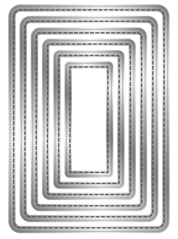 Preview: Crafters Companion - Stanzschablone "Stitched Edge Metal Rounded Rectangles" Dies