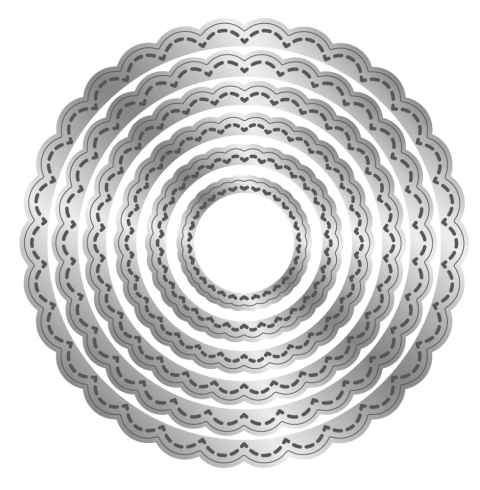 Preview: Crafters Companion - Stanzschablone "Stitched Edge Scalloped Circles" Dies