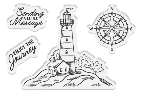 Preview: Crafters Companion - Stempelset & Stanzschablone "Lighthouse Scene" Stamp & Dies