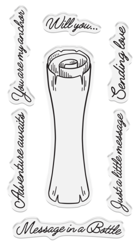 Preview: Crafters Companion - Stempelset & Stanzschablone "Message Scroll" Stamp & Dies