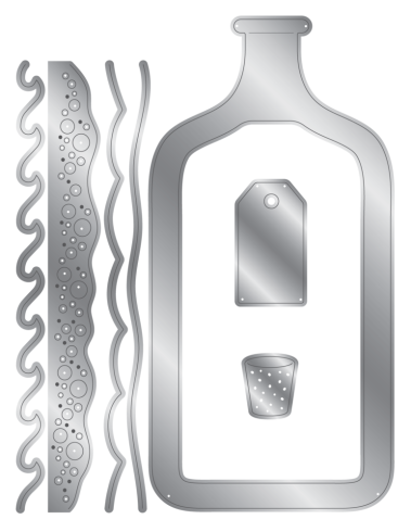 Preview: Crafters Companion - Stanzschablone & Schablone "Message Bottle" Dies & Stencil