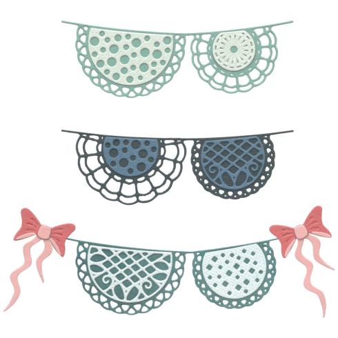 Preview: Sizzix - Stanzschablone "Doily Banner" Thinlits Craft Dies by 49 and Market