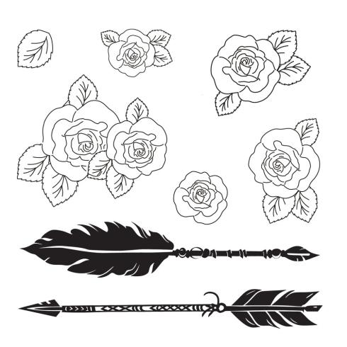 Preview: Sizzix - Stanzschablone & Stempelset "Forces of Nature" Thinlits Craft Dies & Clear Stamps by 49 and Market