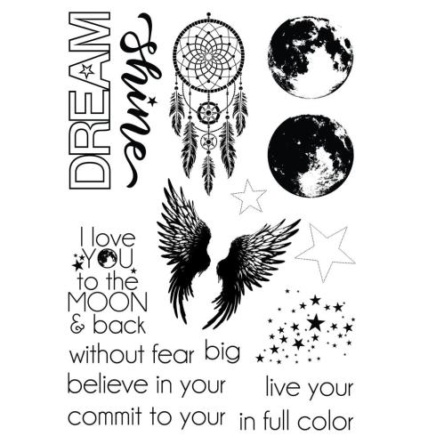 Preview: Sizzix - Stanzschablone & Stempelset "Starlight Dreams" Thinlits Craft Dies & Clear Stamps by 49 and Market