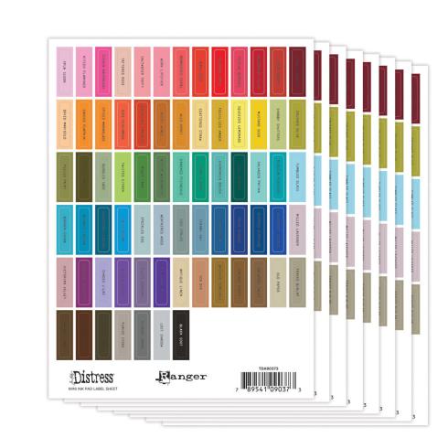 Preview: Ranger - Tim Holtz "Distress Mini Ink Pad Label Sheet Black"