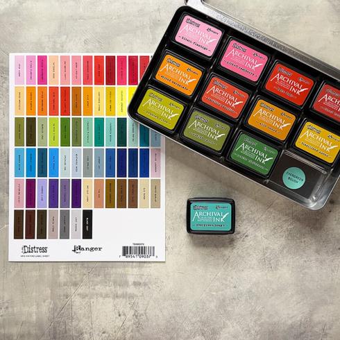 Preview: Ranger - Tim Holtz "Distress Mini Ink Pad Label Sheet Black"