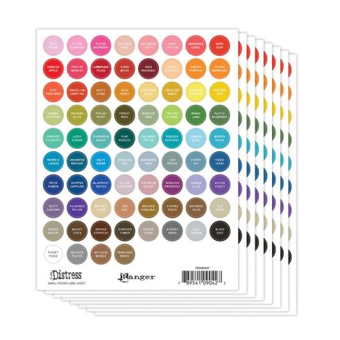 Preview: Ranger - Tim Holtz "Distress Small Round Label Sheet White"