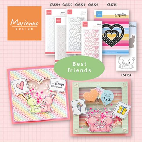 Preview: Marianne Design - Schmucksteine "Silver" Hearts Rhinestones