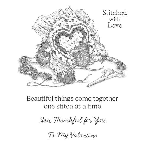 Preview: Spellbinders - Gummistempel Set "Stitched with Love" Cling Stamp