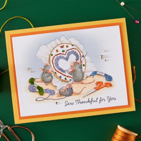 Spellbinders - Gummistempel Set "Stitched with Love" Cling Stamp