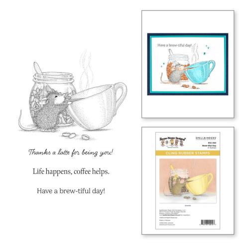 Preview: Spellbinders - Gummistempel Set "Brew-tiful Day" Cling Stamp