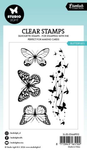 Preview: Studio Light - Stempelset "Butterflies" Clear Stamps