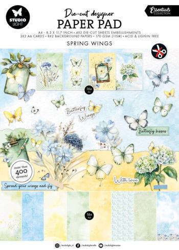 Studio Light - Stanzteile "Spring Wings" Die Cut Block - 28 Bogen