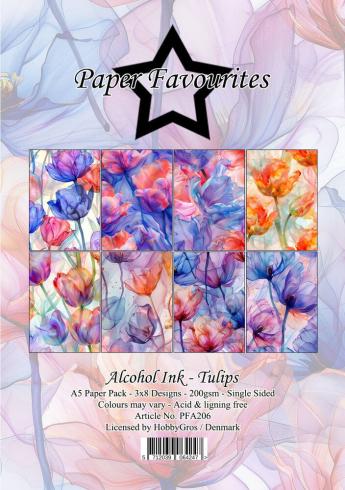 Paper Favourites - Designpapier "Alcohol Ink Tulips" Paper Pack A5 - 24 Bogen