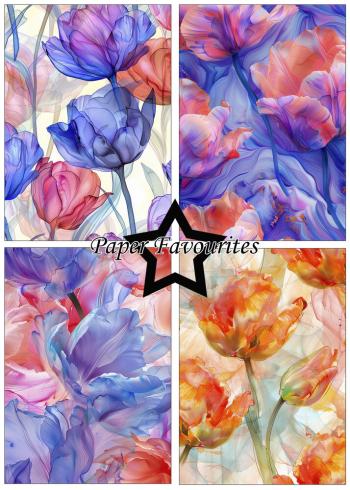 Preview: Paper Favourites - Designpapier "Alcohol Ink Tulips" Paper Pack A5 - 24 Bogen