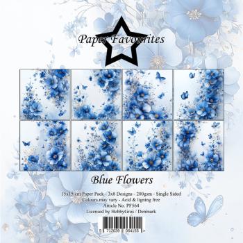 Paper Favourites - Designpapier "Blue Flowers" Paper Pack 6x6 Inch - 24 Bogen