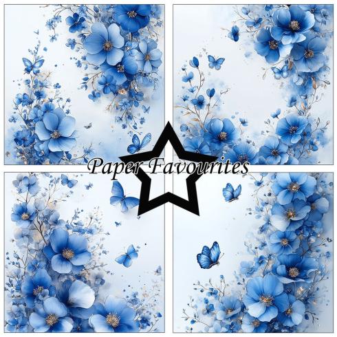 Preview: Paper Favourites - Designpapier "Blue Flowers" Paper Pack 6x6 Inch - 24 Bogen