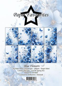 Paper Favourites - Designpapier "Blue Flowers" Paper Pack A6 - 24 Bogen