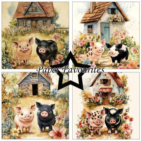 Preview: Paper Favourites - Designpapier "Happy Pigs" Paper Pack 6x6 Inch - 24 Bogen