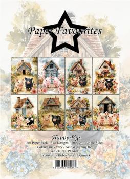 Paper Favourites - Designpapier "Happy Pigs" Paper Pack A6 - 24 Bogen