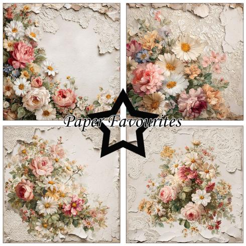 Preview: Paper Favourites - Designpapier "Vintage Flowers" Paper Pack 6x6 Inch - 24 Bogen
