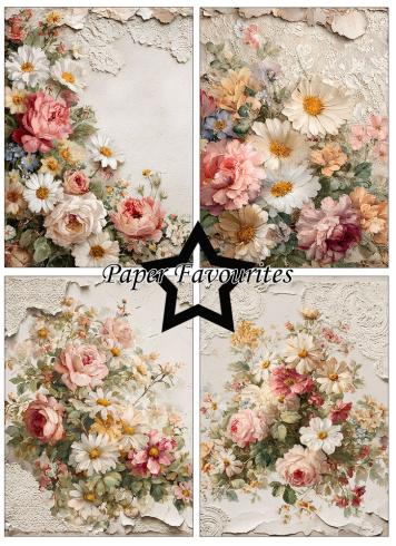Preview: Paper Favourites - Designpapier "Vintage Flowers" Paper Pack A6 - 24 Bogen