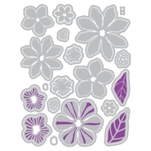 Preview: Sizzix - Stanzschablone & Stempelset "Floral Layers #1" Framelits Craft Dies & Clear Stamps by Vicki Boutin
