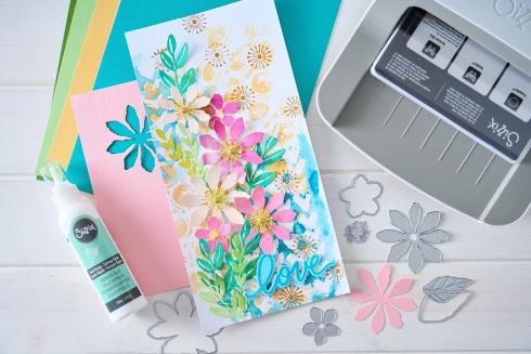 Sizzix - Stanzschablone & Stempelset "Floral Layers #1" Framelits Craft Dies & Clear Stamps by Vicki Boutin
