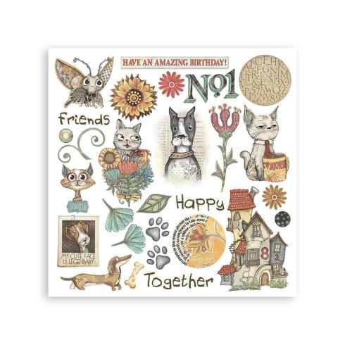 Preview: Stamperia - Transfer Aufkleber "Furry Friends" Rub-On Kit