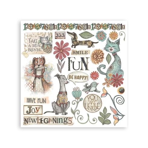 Preview: Stamperia - Transfer Aufkleber "Furry Friends" Rub-On Kit