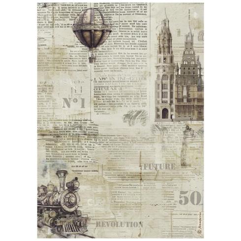 Stamperia - Decopatch Papier "Sepia Background" Decoupage A4 - 6 Bogen  