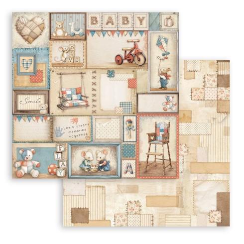 Stamperia - Designpapier "Baby" Paper Pack 8x8 Inch - 6 Bogen