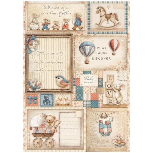 Stamperia - Decopatch Papier "Cards" Decoupage A4 - 6 Bogen  