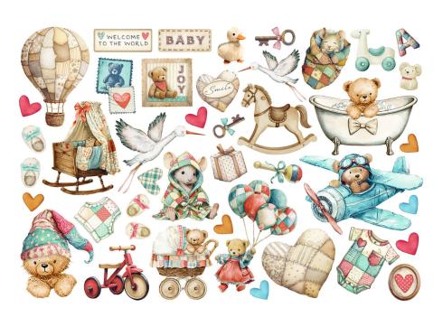 Preview: Stamperia - Stanzteile "Baby" Die Cuts Ephemera