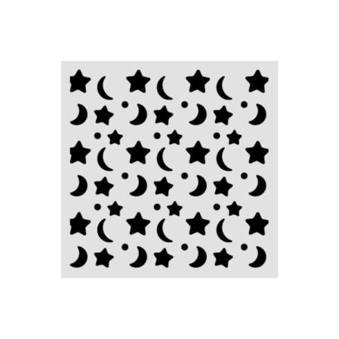 Preview: Stamperia - Schablone 12x12cm "Star and Moon" Stencil