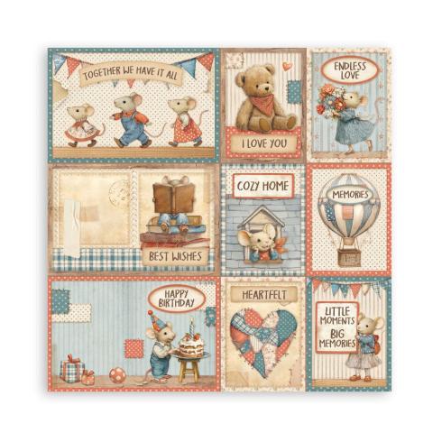 Stamperia - Designpapier "Family" Maxi Paper Pack 8x8 Inch - 22 Bogen