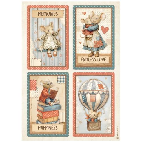 Stamperia - Decopatch Papier "4 Cards" Decoupage A4 - 6 Bogen  