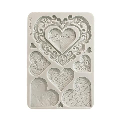 Stamperia - Gießform A5 "Hearts" Soft Mould 