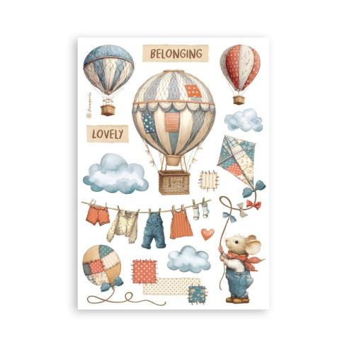 Preview: Stamperia - Washi Papier "Family" Washi Pad 14,8x21cm - 8 Bogen