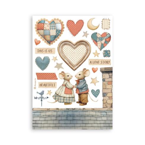 Preview: Stamperia - Washi Papier "Family" Washi Pad 14,8x21cm - 8 Bogen